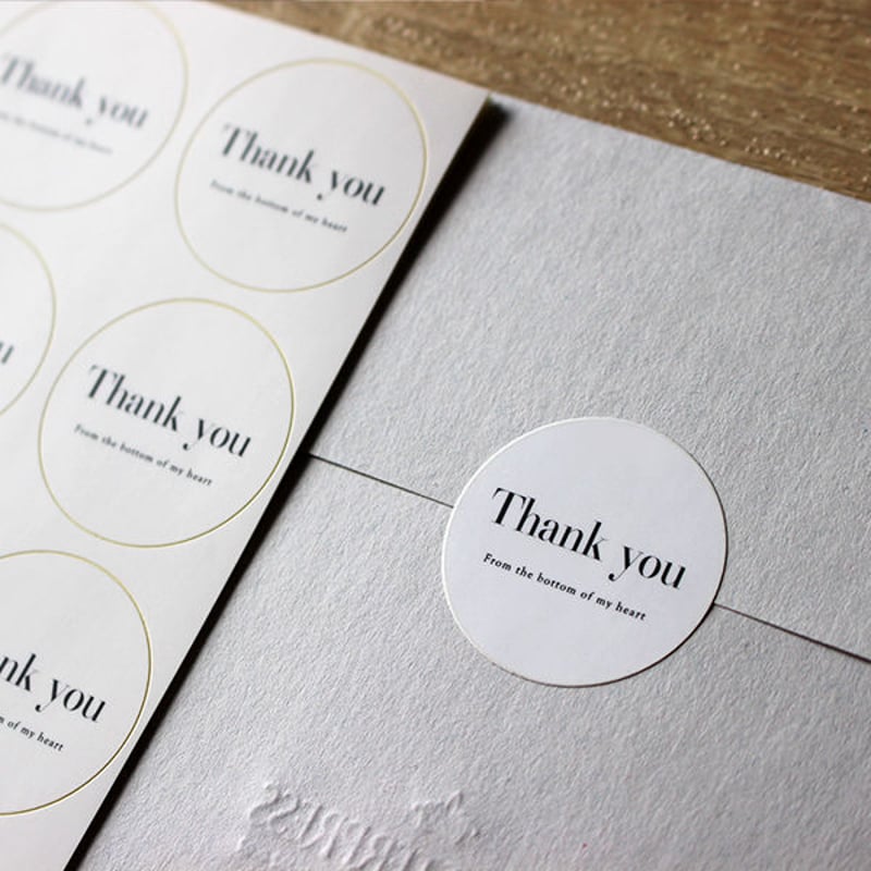 サンキューシール【54枚】※ホワイト | bayletterpress