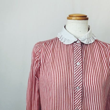 OAK HILL Stripe Ruffle blouse