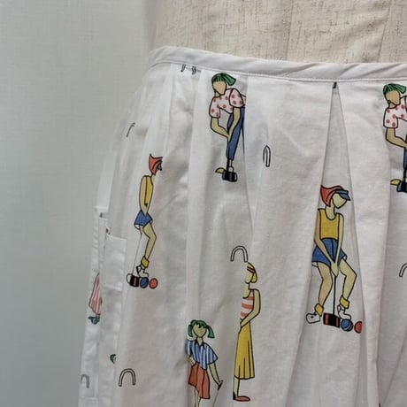 Golf Print Long Skirt