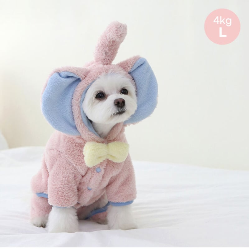 犬用ダウン】I love my dog/ピンク/フード付き/小型犬/Mサイズ