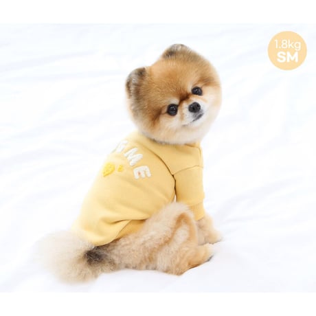 【ITSDOG】HUG ME ピュアコットントレーナー  イエロー