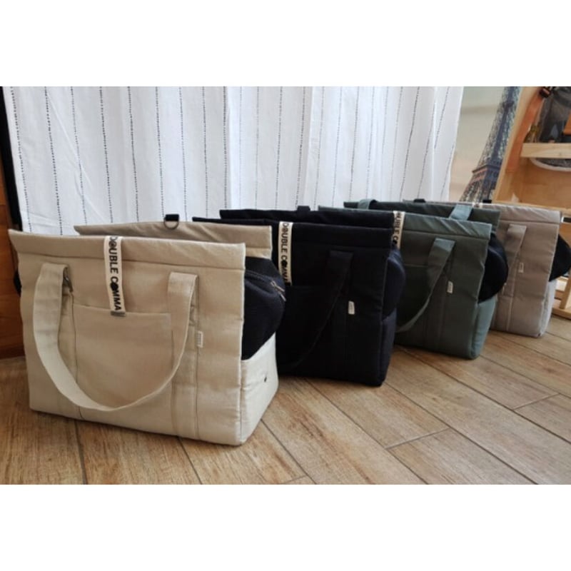 ダブルコンマクッション付キャリーバッグベージュMサイズ