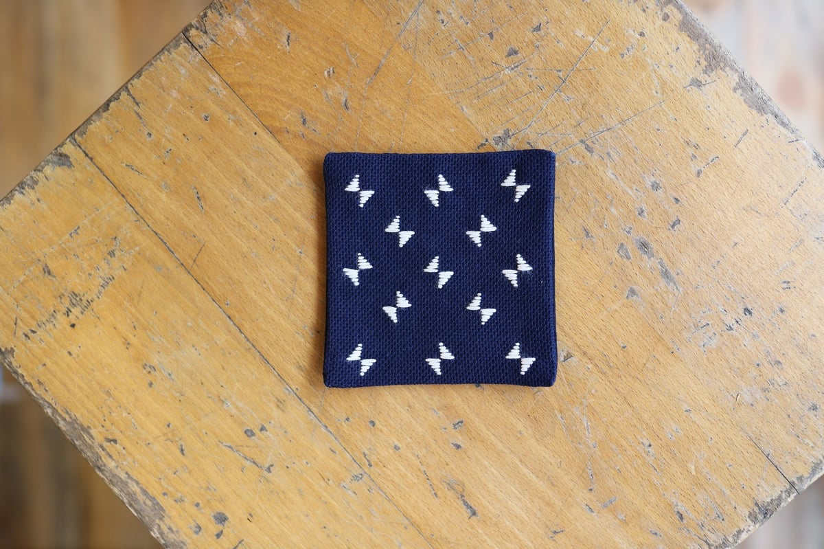 lite / こぎん刺しのコースター / chou×navy | mother duck O