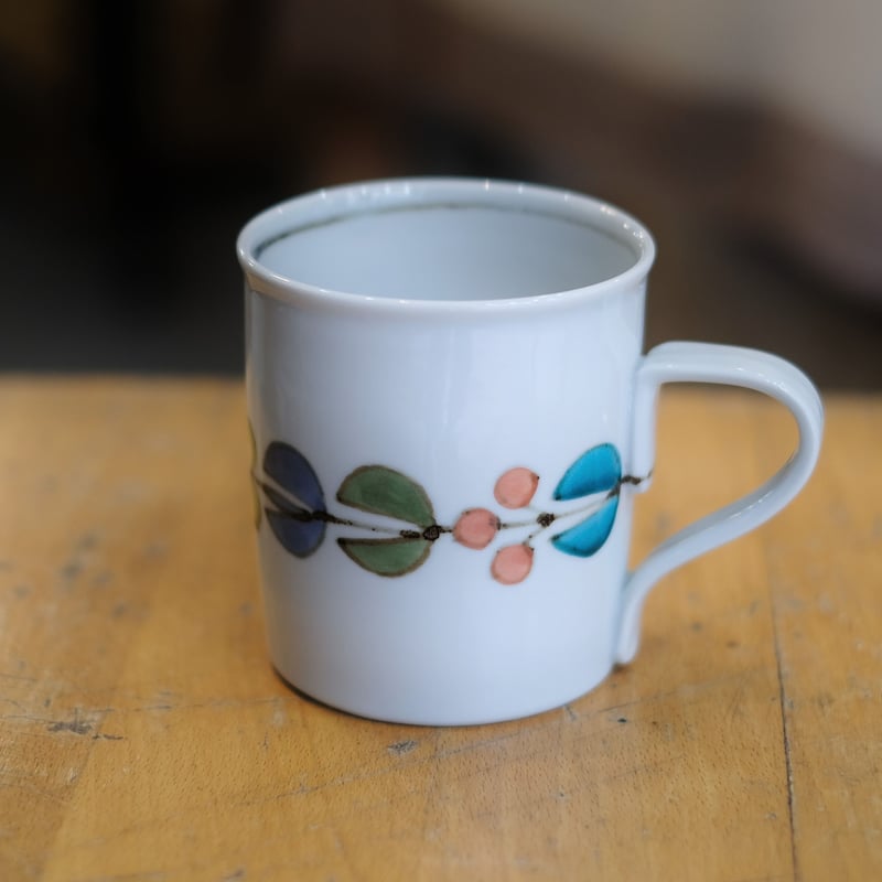 徳永遊心/色絵花繋ぎ マグカップ | mother duck ONLINE STORE