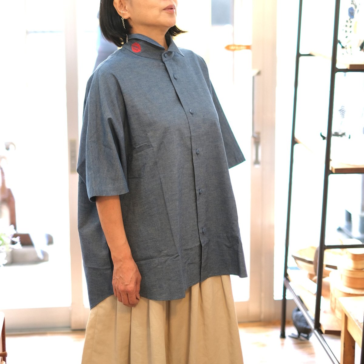 ヒムカシ / 耳鳴！ Boy Friend Shirt（シャンブレー） ヒムカシ製図 - 耳鳴！ Boy Friend Shirt -（ワーカーズ