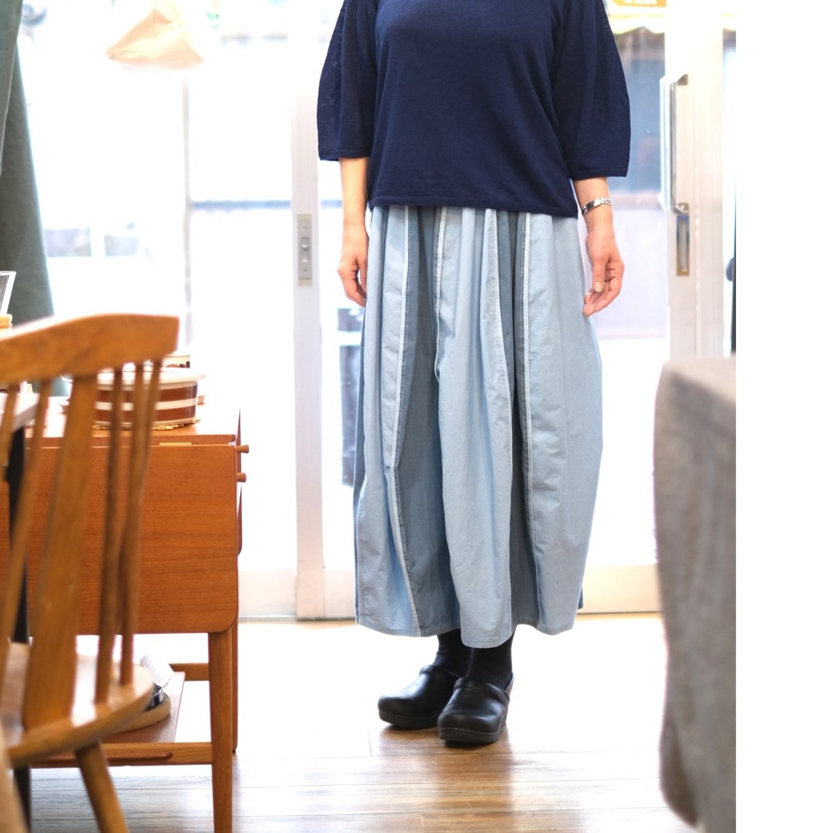 FACTORY / 綿ピンストライプ×綿 近江晒 バイカラーパイピング FACTORY / 綿ピンストライプ×綿 近江晒 バイカラーパイピング