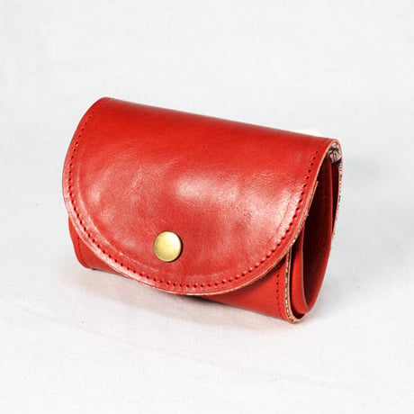 レザー和柄コインケース　赤