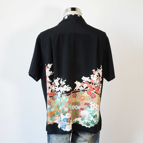 着物アロハシャツ_古典花づくし