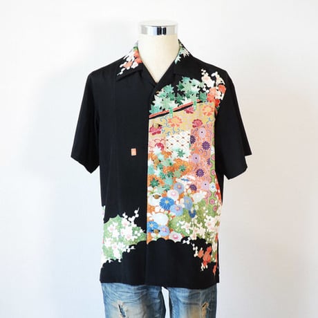 着物アロハシャツ_古典花づくし