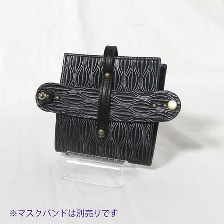 マスクケース　抗菌ビニール使用　うりぼう型押しレザー　着物リメイク　【送料無料】