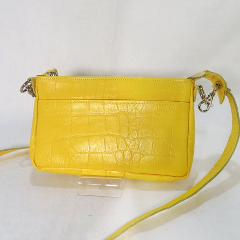 レザー横型ポシェット コンパクト ショルダーバッグ 着物リメイク