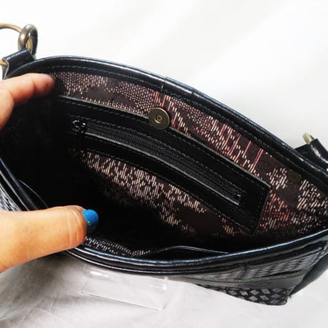 レザーツールバッグ　着付け師考案　２wayツールバッグ　着物リメイク　あじろレザー