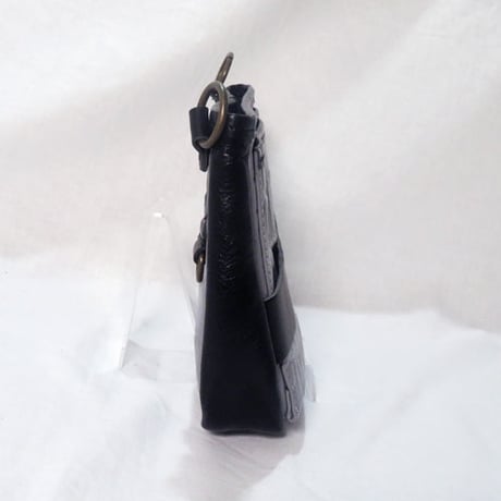 レザーツールバッグ　着付け師考案　２wayツールバッグ　着物リメイク　クロコ型押しレザー　グレー　バイカラー