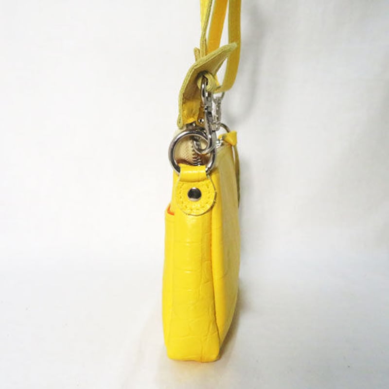 レザー横型ポシェット コンパクト ショルダーバッグ 着物リメイク