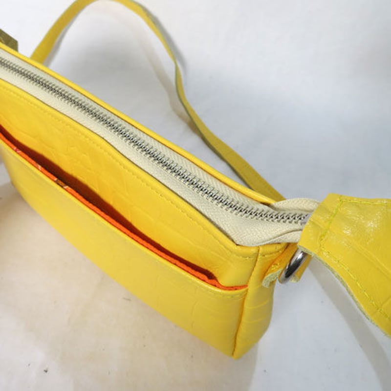 レザー横型ポシェット コンパクト ショルダーバッグ 着物リメイク