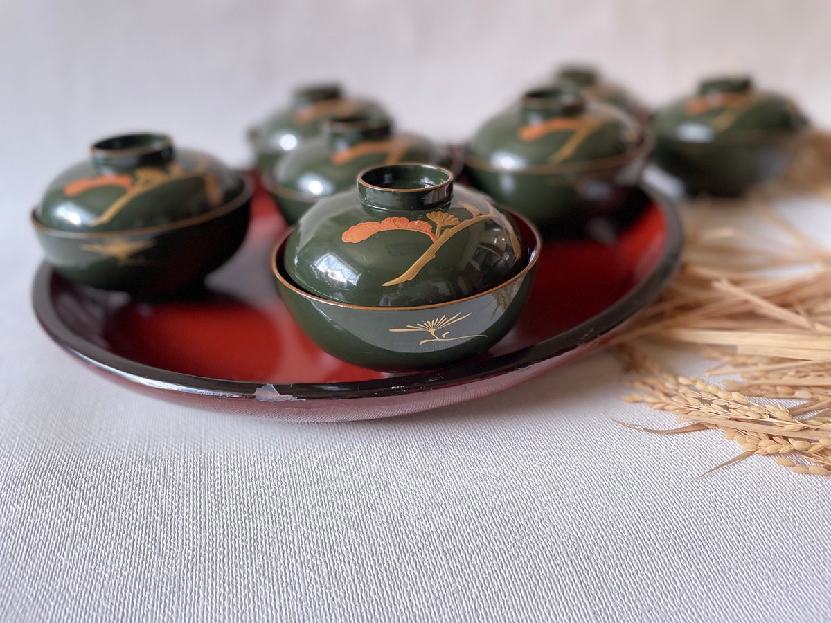 輪島塗 吸物椀 緑色漆 大正昭和初期頃 | れいゆぅる rayures