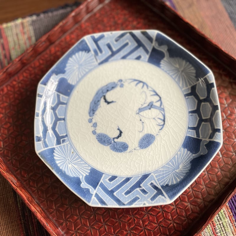 古伊万里　染付　朝顔の図　6寸皿　江戸中期 　A889AS-BGp 古伊万里 染付 朝顔の図 6寸皿 江戸中期 A889AS-BGp - メルカリ