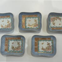 古伊万里　色絵変形皿　花鳥文様　明治期