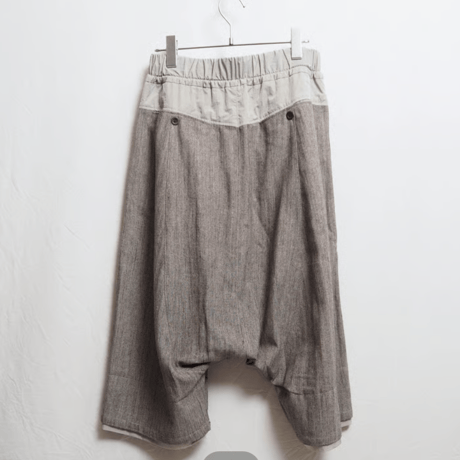 KONTRACT 006-06PT, Layered-Hem Easy Sarouel Pants