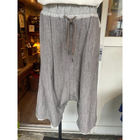 KONTRACT 006-06PT, Layered-Hem Easy Sarouel Pants
