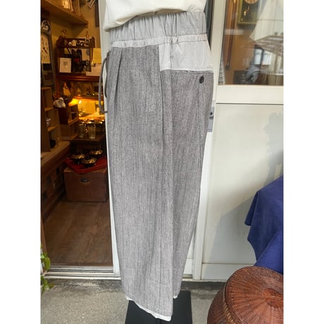 KONTRACT 006-06PT, Layered-Hem Easy Sarouel Pants