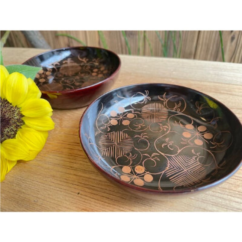 輪島 輪島塗 魚文様蒔絵 お菓子皿 7枚組 輪島塗 漆器菓子皿 笹