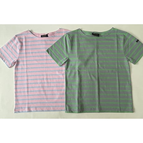 Le minor   ルミノア　 short sleeve  lateral stripes 20ゲージ（薄手）