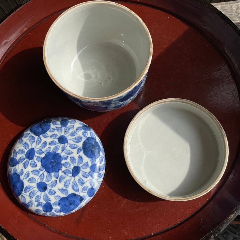 古伊万里 染付二段重 細線花文様 (共箱付) 江戸後期 | れいゆぅる rayures