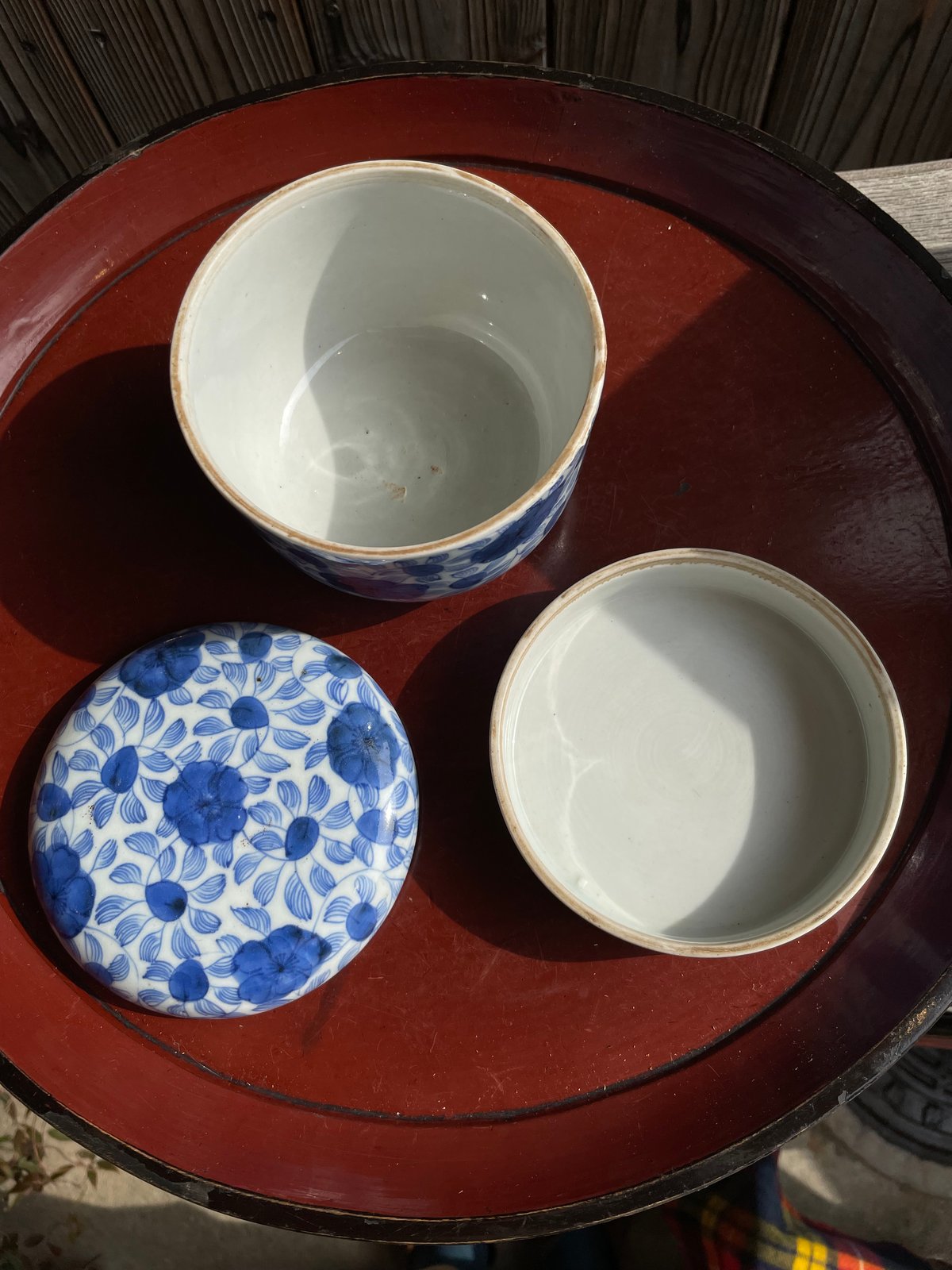 古伊万里 染付二段重 細線花文様 (共箱付) 江戸後期 | れいゆぅる rayures