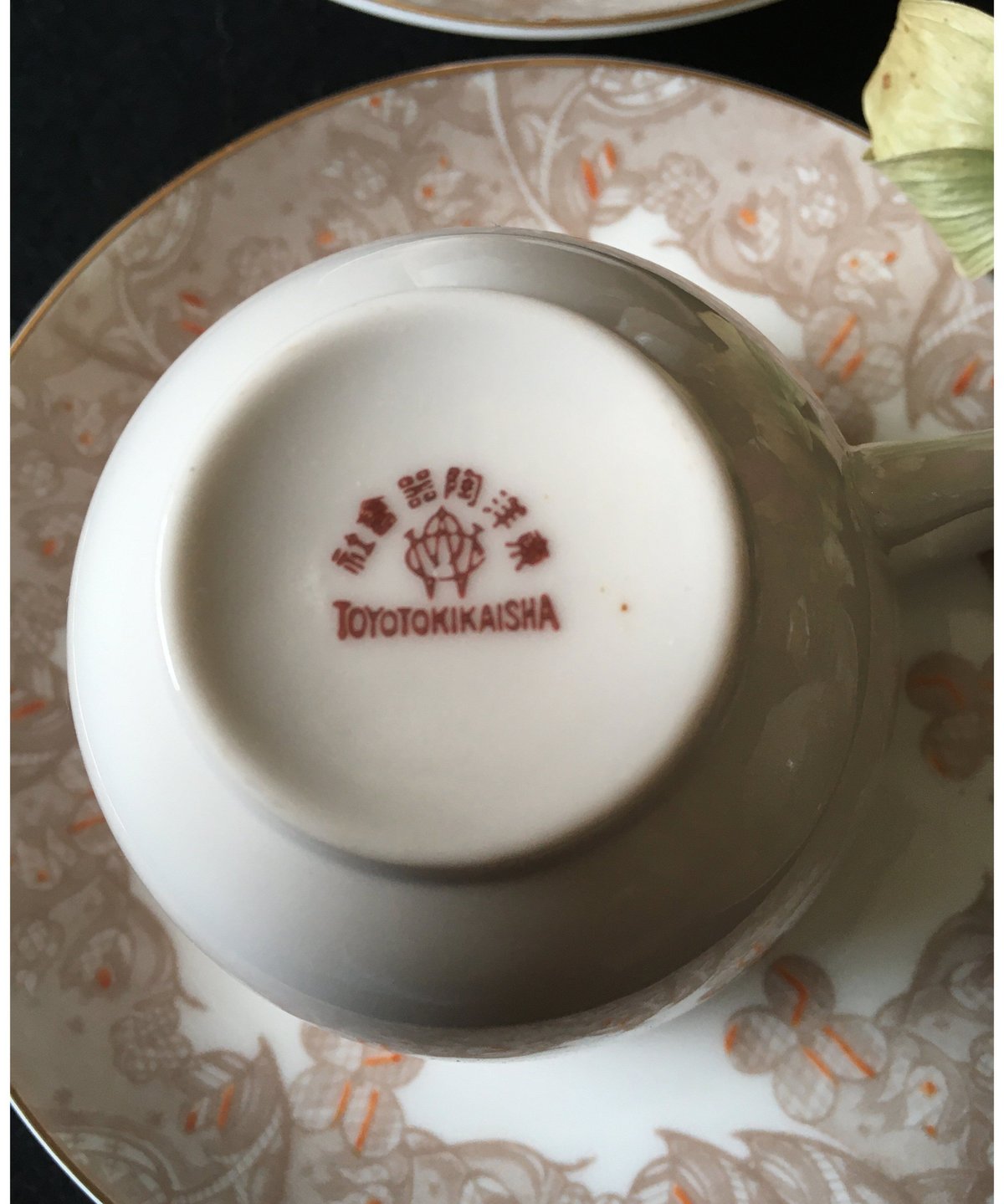 レア　1920-40 戦前　東洋陶器　カスタードカップ　小皿　デザート レア 1920-40 戦前 東洋陶器 カスタードカップ 小皿 デザート