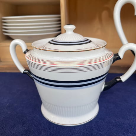 東洋陶器　カップ&ソーサフルセット輪線デザイン　共箱付き　昭和初期