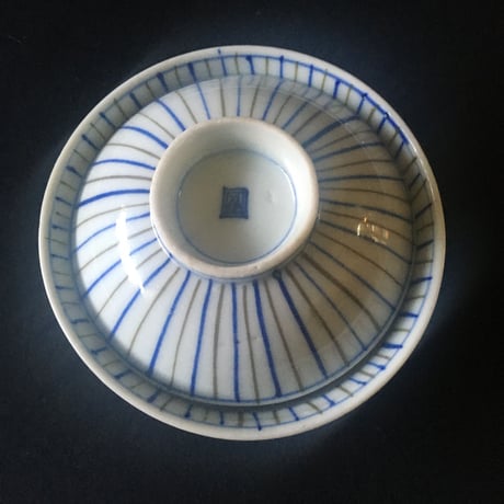 瀬戸焼　麦わら茶碗　縞文様　明治時代