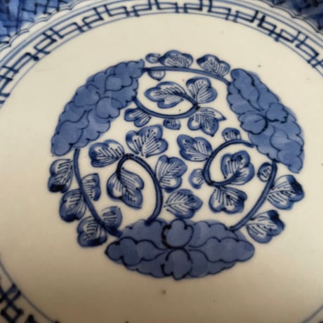 古伊万里　染付輪花文様　江戸後期