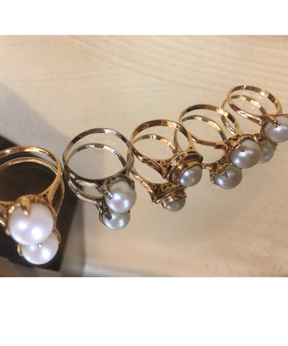 ヴィンテージパールリング 真珠指輪 K18刻印 未使用品 昭和３０年代