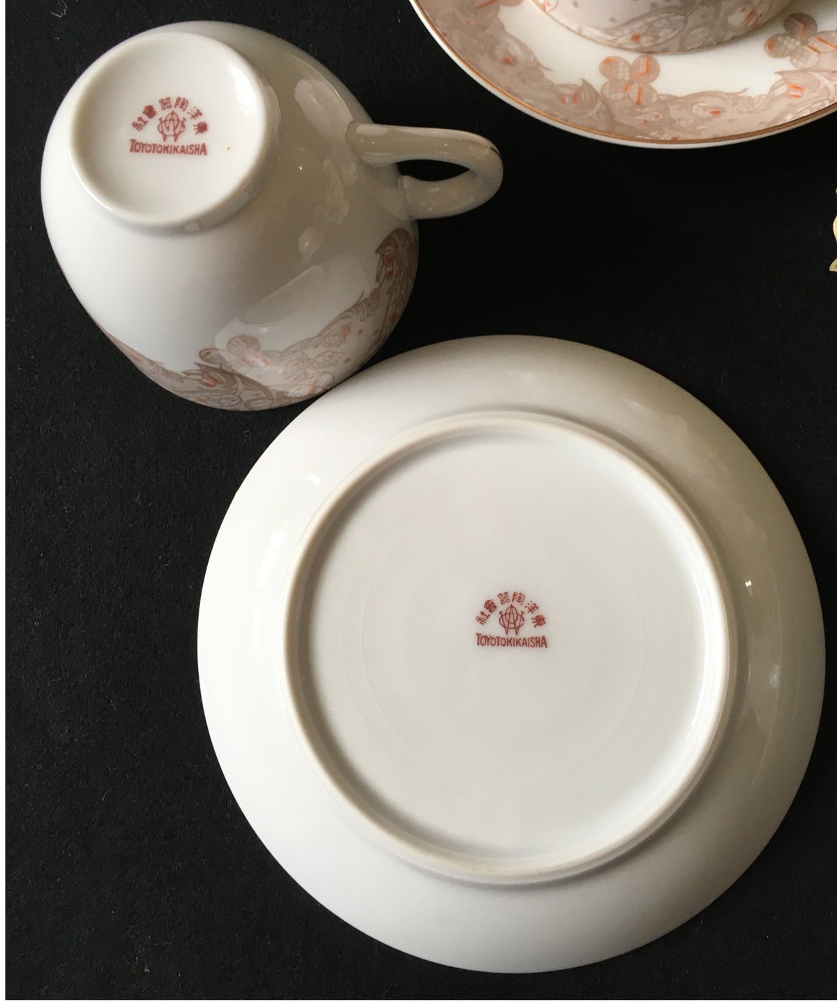 カップ&ソーサ 東洋陶器 6客セット 戦前 昭和初期 箱なし カップ&ソーサ 東洋陶器 6客セット 戦前 昭和初期 箱なし