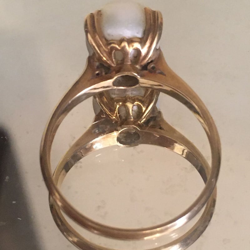 ヴィンテージパールリング 真珠指輪 K18刻印(未使用品) 昭和30年代