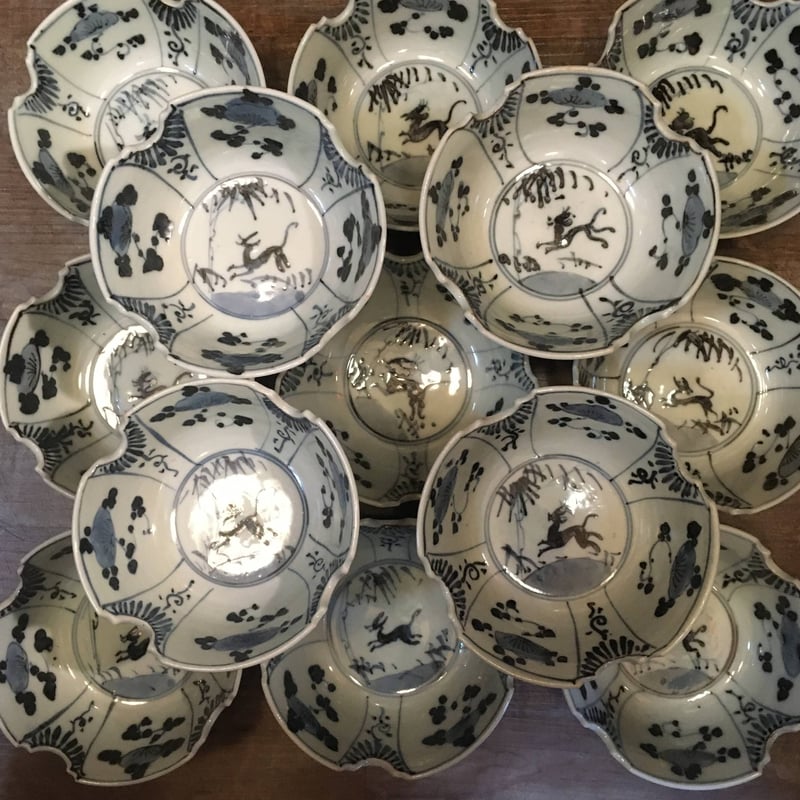 瀬戸焼 小鉢 横見松竹梅動物文様 大正昭和初期 | れいゆぅる rayures