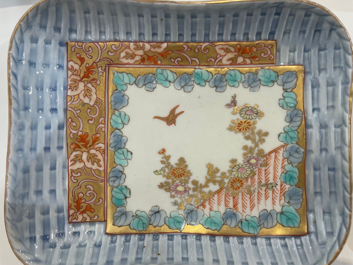 古伊万里 色絵変形皿 花鳥文様 明治期 | れいゆぅる rayures