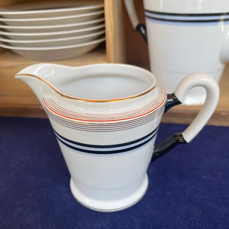 東洋陶器　カップ&ソーサフルセット輪線デザイン　共箱付き　昭和初期