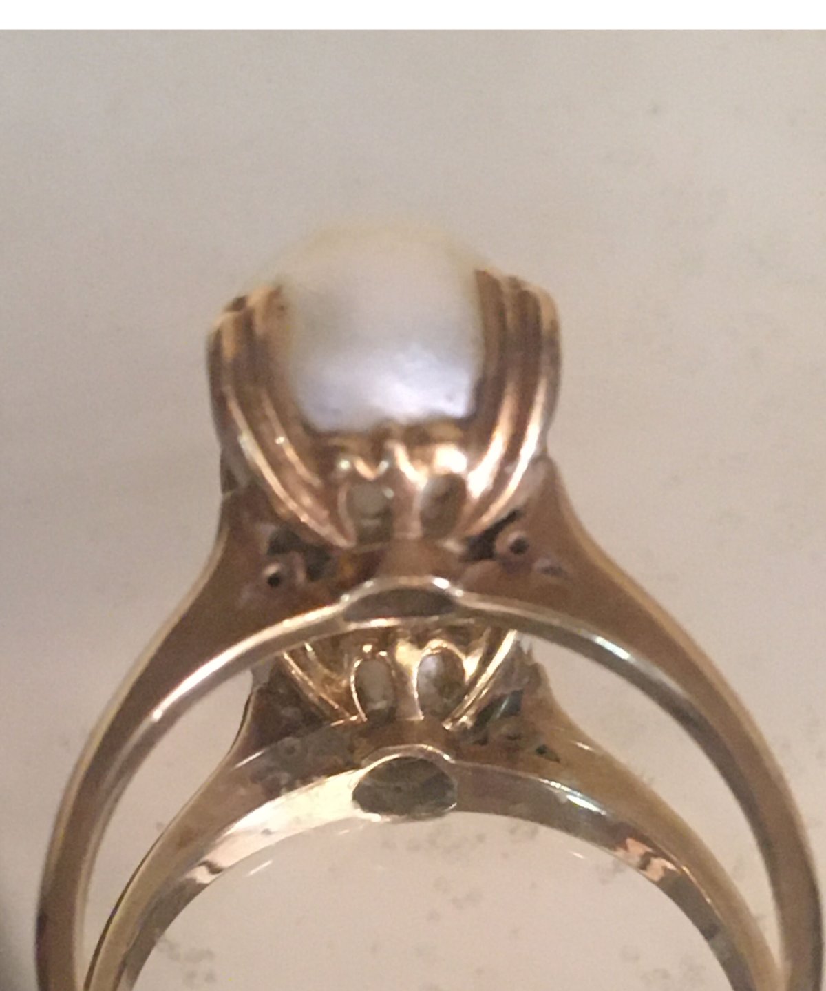 ヴィンテージパールリング 真珠指輪 K18刻印（未使用品） 昭和３０年代 