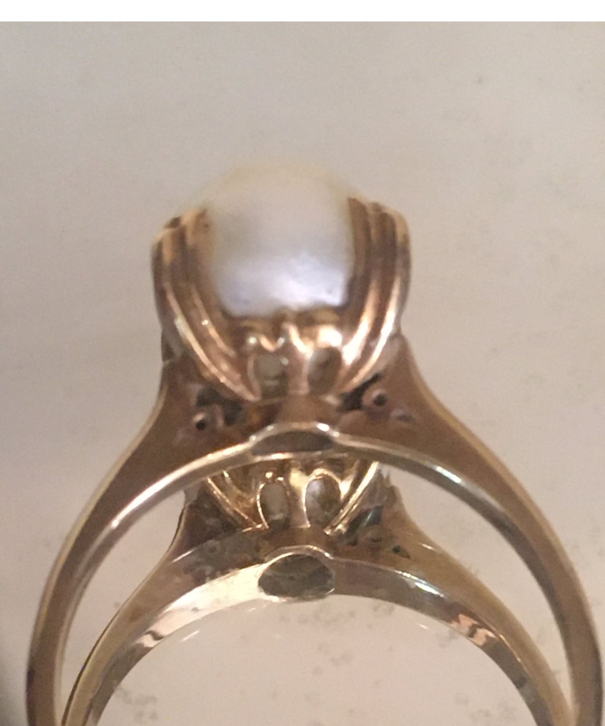 ヴィンテージパールリング 真珠指輪 K18刻印(未使用品) 昭和 ヴィンテージパールリング 真珠指輪 K18刻印(未使用品) 昭和