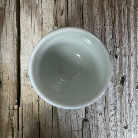 印判覗き猪口　竹雀文様　明治期