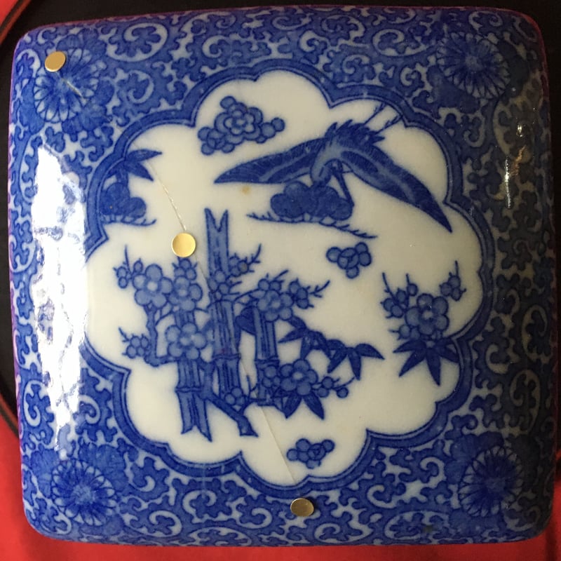 印判陶器三段重 波楓松竹梅菊唐草文様 蓋ニュウあり 大正期 | れいゆぅ