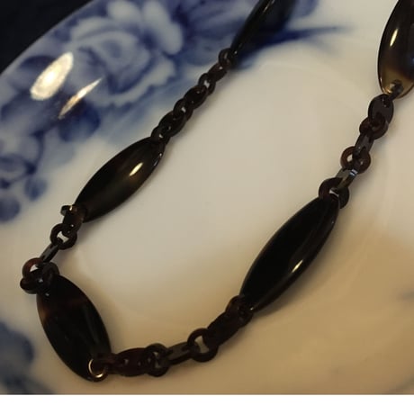 ヴィンテージネックレス　黒鼈甲　デッドストック（未使用品）