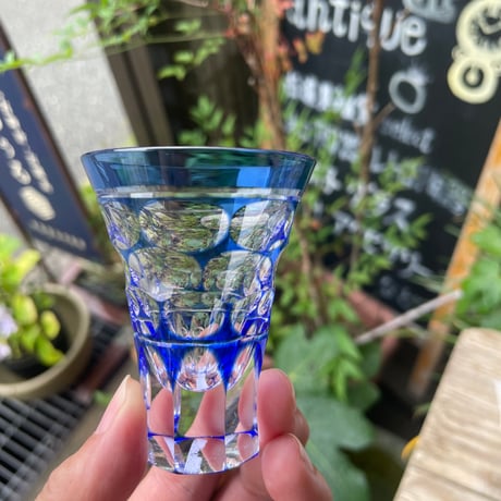 青切子ミニグラス　丸文