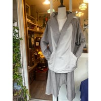 KONTRACT 006M2-02CT, Mixed-Fabric Shawl Hoodie