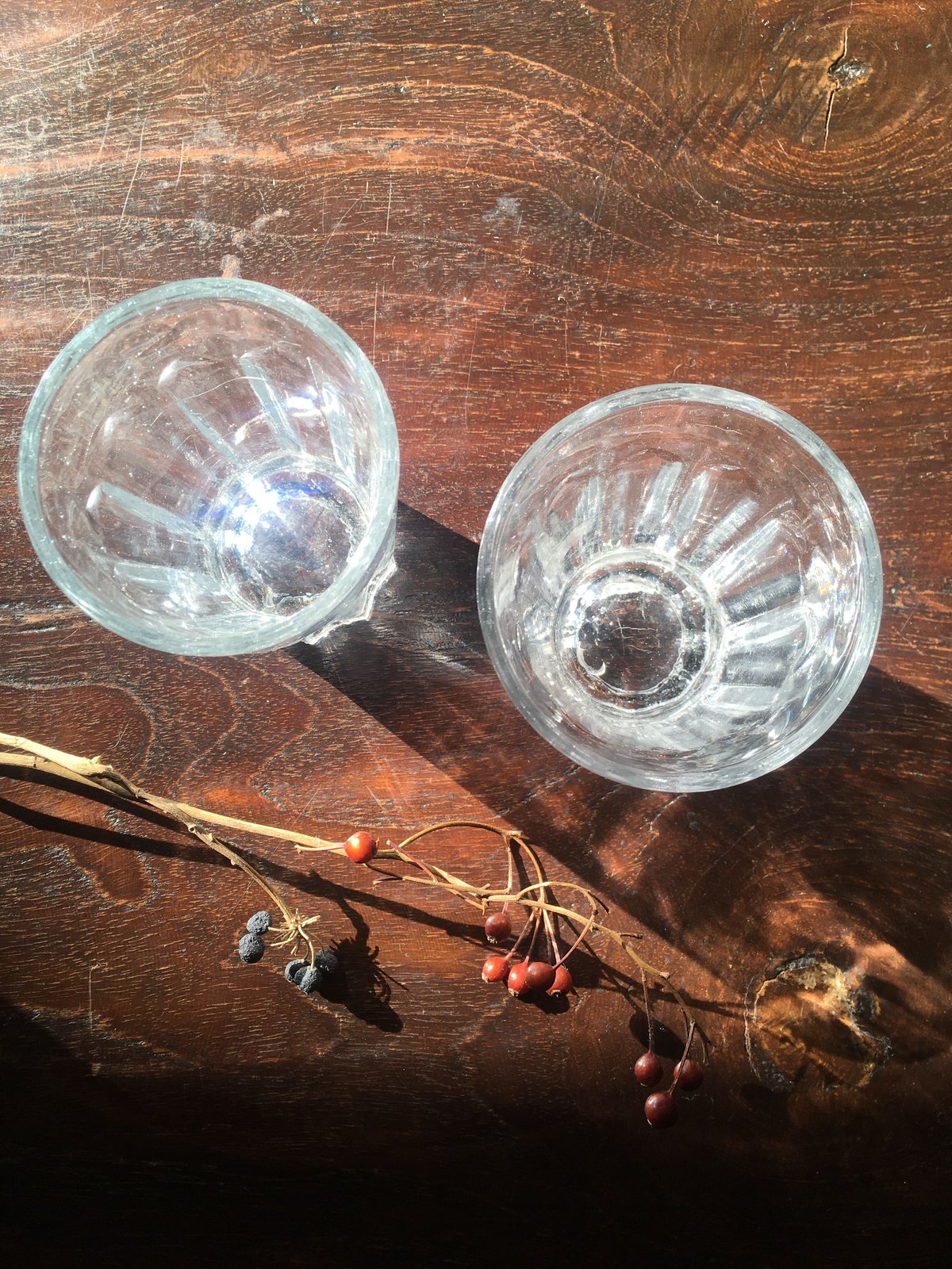 5枚セット 型吹きガラス 明治 鉛ガラス 皿