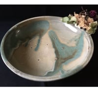 瀬戸焼　大皿　青釉薬垂らし文様　江戸後期