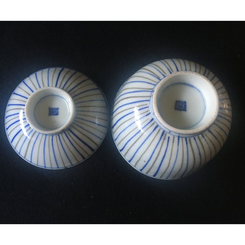 瀬戸焼 麦わら茶碗 縞文様 明治時代 | れいゆぅる rayures