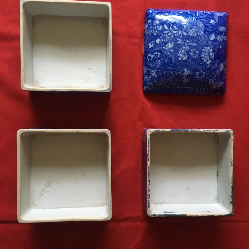 印判和陶器三段重 花鳥文様 幕末明治初期 欠けあり | れいゆぅる rayures